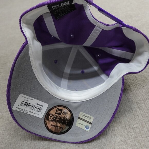 LSU Tigers Hat Purple Embroidered Corduroy Snapback Retro Official New Era - Picture 3 of 7